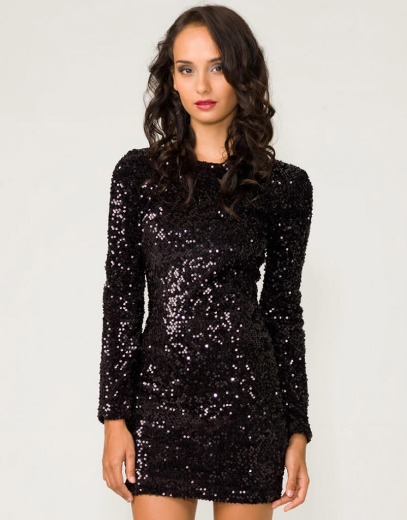 long sleeve sequin dress