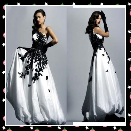 black and white evening dresses