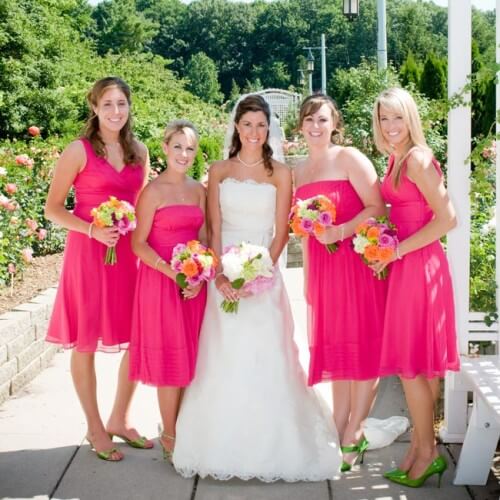 hot pink bridesmaid dresses