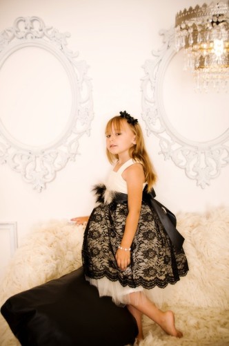 ivory and black flower girl dresses