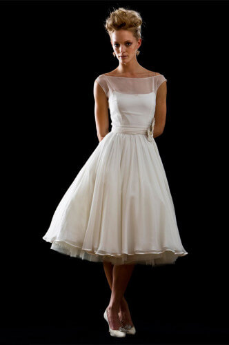 vintage tea length wedding dress