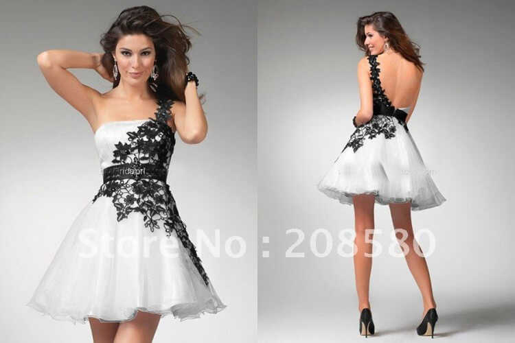 black and white homecoming dresses