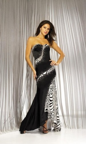 black and white prom dresses