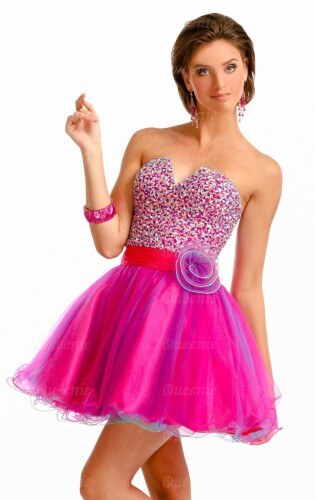 short pink homecoming dresses