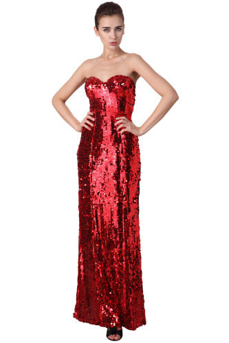 long red sequin dress